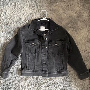 Black brand new hollister denim jacket #denimjacket